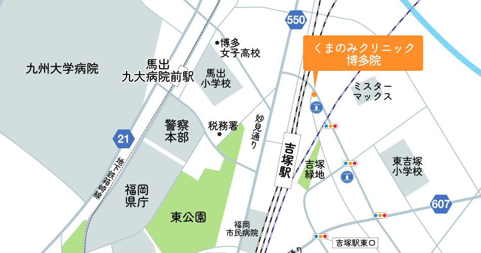 くまのみクリニック博多院 周辺地図